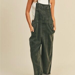 Women's Black Denim Overalls